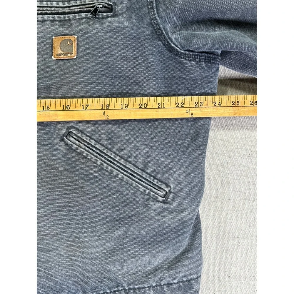 Vintage Carhartt J97 PTL Detroit Jacket Petrol Blue HONEY COMB Distressed Large